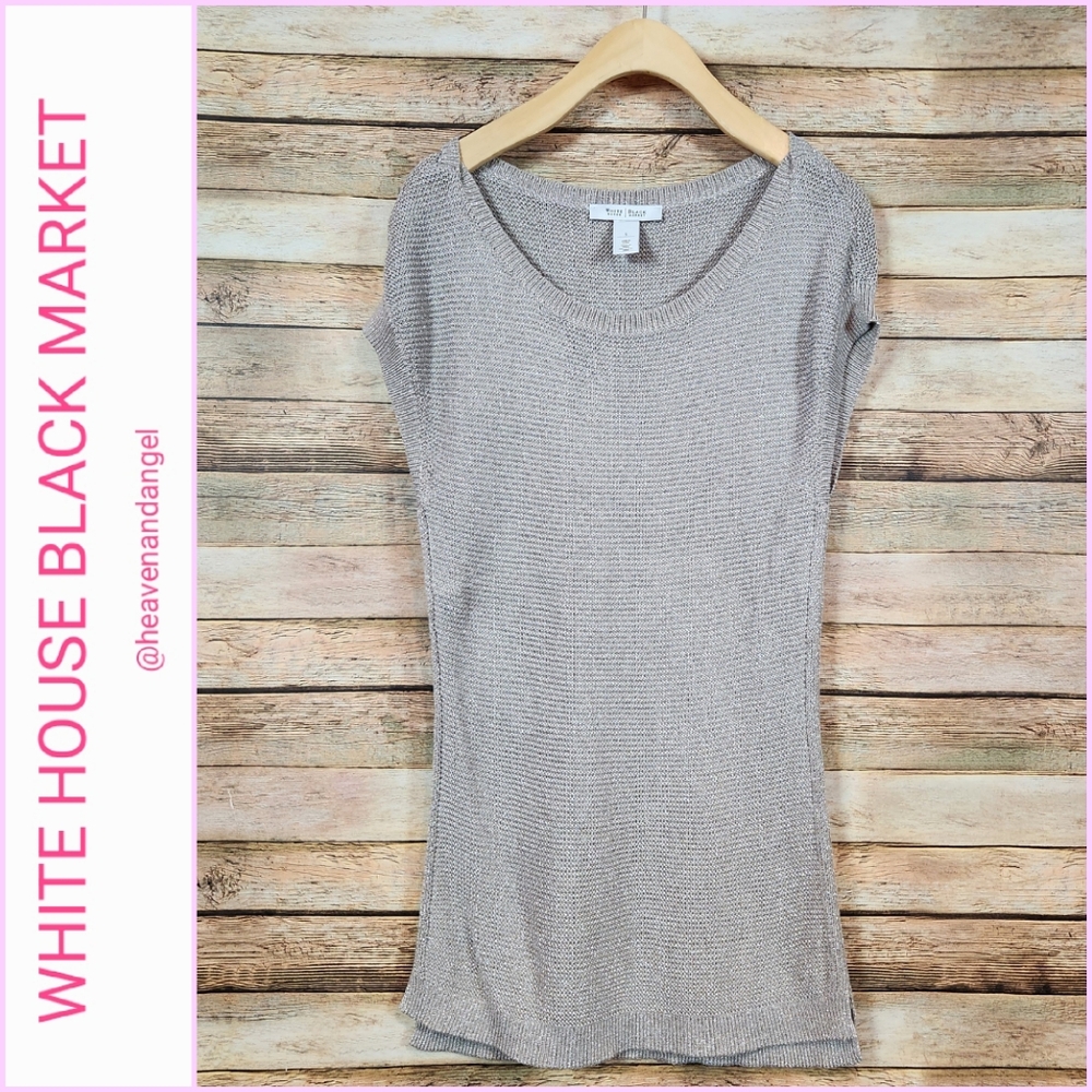 NWOT WHBM Short Sleeve Shimmer Sweater